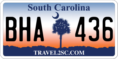 SC license plate BHA436