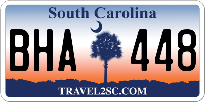 SC license plate BHA448