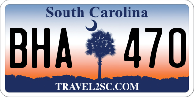 SC license plate BHA470