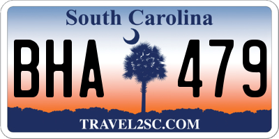 SC license plate BHA479