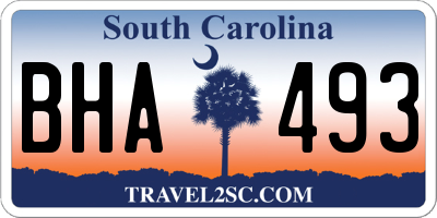SC license plate BHA493