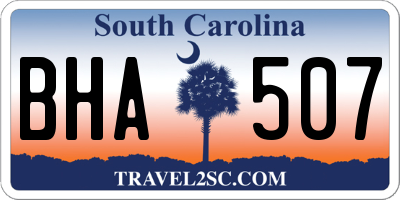 SC license plate BHA507