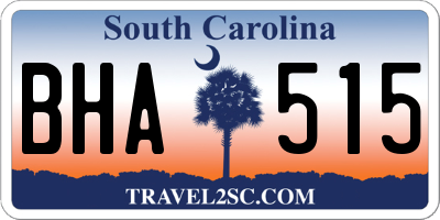 SC license plate BHA515