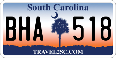 SC license plate BHA518