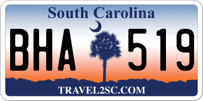 SC license plate BHA519
