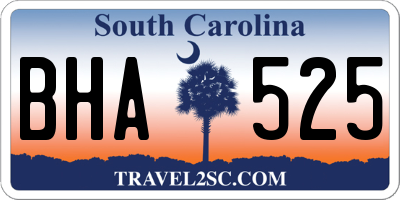 SC license plate BHA525