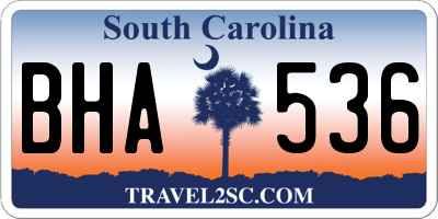 SC license plate BHA536