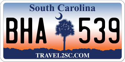 SC license plate BHA539