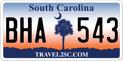 SC license plate BHA543