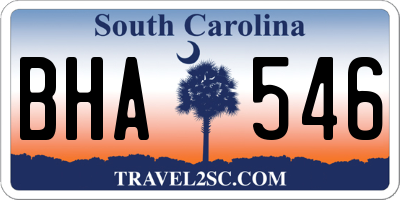SC license plate BHA546