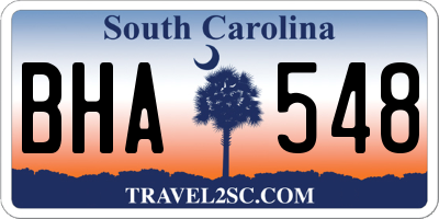 SC license plate BHA548