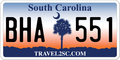 SC license plate BHA551