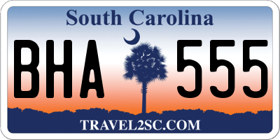 SC license plate BHA555