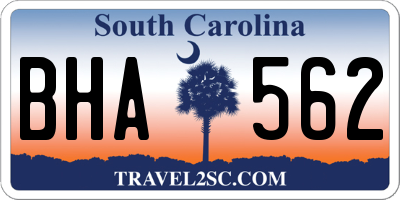 SC license plate BHA562