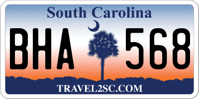 SC license plate BHA568