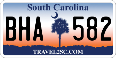 SC license plate BHA582