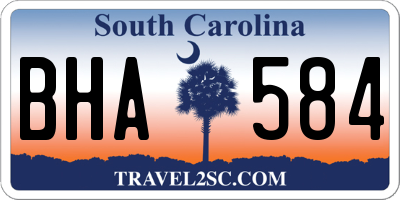 SC license plate BHA584