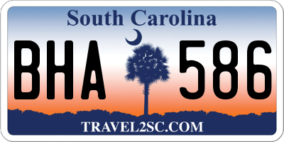 SC license plate BHA586