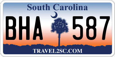 SC license plate BHA587