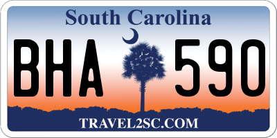 SC license plate BHA590