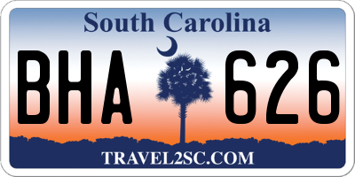 SC license plate BHA626