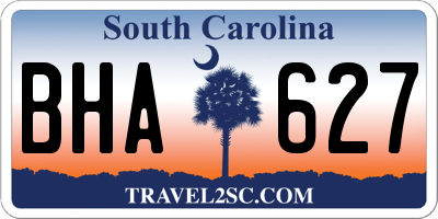 SC license plate BHA627