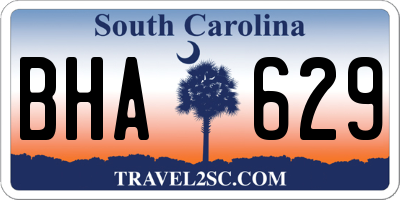 SC license plate BHA629