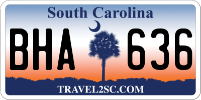 SC license plate BHA636