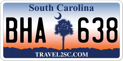 SC license plate BHA638