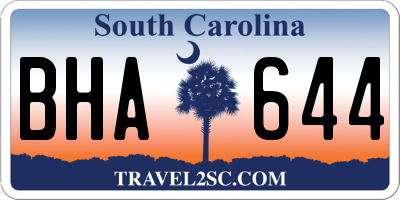 SC license plate BHA644