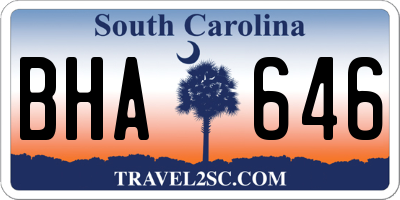 SC license plate BHA646