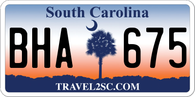 SC license plate BHA675