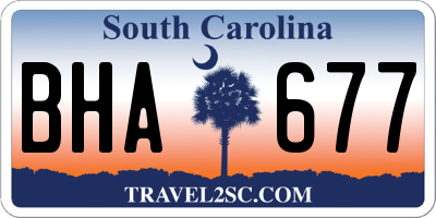 SC license plate BHA677