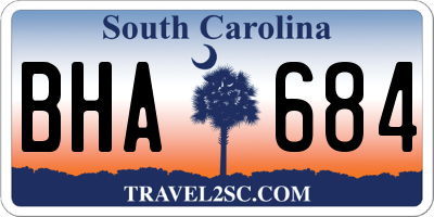 SC license plate BHA684