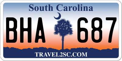 SC license plate BHA687