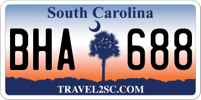SC license plate BHA688