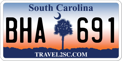 SC license plate BHA691