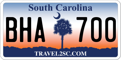 SC license plate BHA700