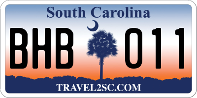 SC license plate BHB011