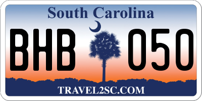 SC license plate BHB050