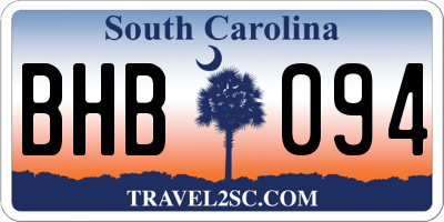 SC license plate BHB094
