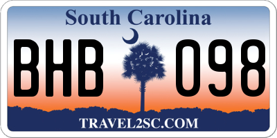 SC license plate BHB098
