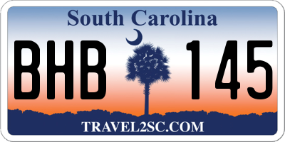 SC license plate BHB145