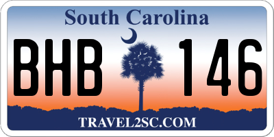 SC license plate BHB146