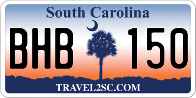SC license plate BHB150