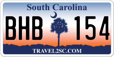 SC license plate BHB154