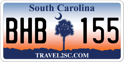 SC license plate BHB155