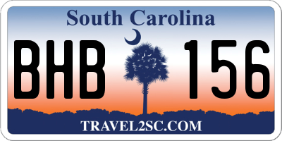 SC license plate BHB156
