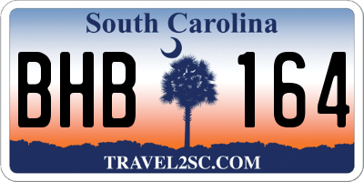 SC license plate BHB164