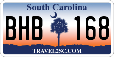 SC license plate BHB168